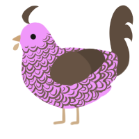 A lavender and bark chicken with a double-lace pattern