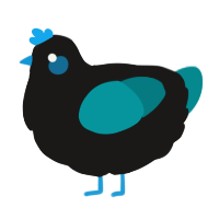 A sable and teal chicken