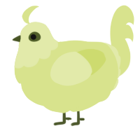 A lemon chicken with a head pattern
