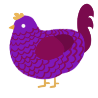 A violet and wine chicken with a lace pattern
