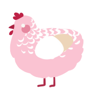 A rose and cream chicken with a half-lace pattern