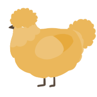 A honey chicken with a head pattern