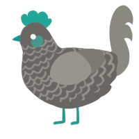 A grey and ash chicken with a lace pattern