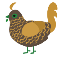 A bark and gold chicken with a lace pattern