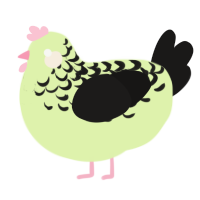 A apple and sable chicken with a half-lace pattern
