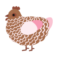 A brown and rose chicken with a lace pattern