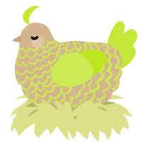 A beige and lime chicken with a lace pattern