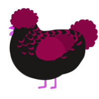 A sable and maroon chicken with a half-lace pattern