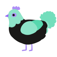 A sable and mint chicken with a head pattern