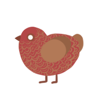 (unnamed), a red and brown chicken with a double-lace pattern