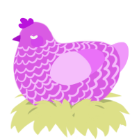 A orchid and lavender chicken with a lace pattern