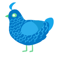 A sapphire and sky chicken with a lace pattern