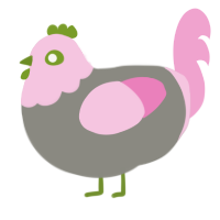 Matthew, a ash and pink chicken with a head pattern