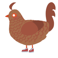 A brown and russet chicken with a lace pattern