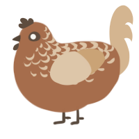 A brown and beige chicken with a half-lace pattern