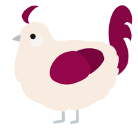 A cream and maroon chicken