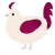 A cream and maroon chicken