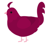 A maroon chicken with a head pattern
