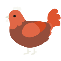 A russet and vermilion chicken with a head pattern