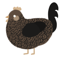 A bark and sable chicken with a double-lace pattern