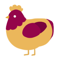 A honey and maroon chicken with a head pattern