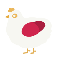 A white and crimson chicken