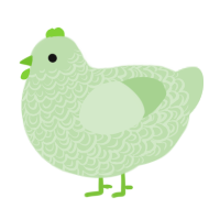 A gluppy chicken with a double-lace pattern