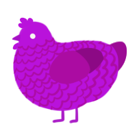 A amethyst and plum chicken with a lace pattern