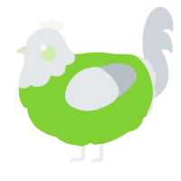 A grass and mist chicken with a head pattern