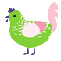 A grass and rose chicken with a half-lace pattern