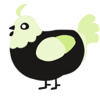 A sable and apple chicken with a head pattern