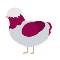 VEST, a mist and maroon chicken with a head pattern