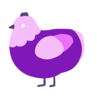 A violet and lavender chicken with a head pattern