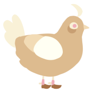 A beige and cream chicken