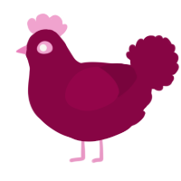 A maroon chicken