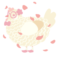 A cream chicken with a lace pattern