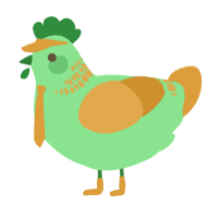 A spring and orange chicken with a neck-band pattern
