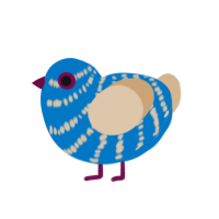 (unnamed), a sapphire and beige chicken with a bar pattern