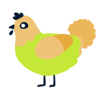 A lime and honey chicken with a head pattern