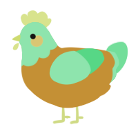 A gold and spring chicken with a head pattern