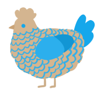 A beige and sky chicken with a lace pattern