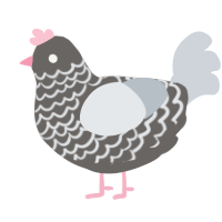 A grey and mist chicken with a lace pattern