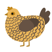 A honey and bark chicken with a lace pattern