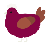 A maroon and russet chicken
