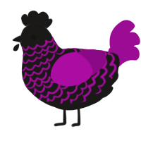 A sable and plum chicken with a lace pattern