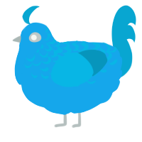 A sky and cerulean chicken with a half-lace pattern