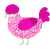 A cream and fuchsia chicken with a double-lace pattern