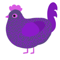 A overcast and violet chicken with a double-lace pattern