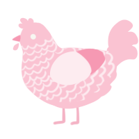 A rose chicken with a lace pattern