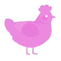 A leaf chicken with a neck-speckle pattern